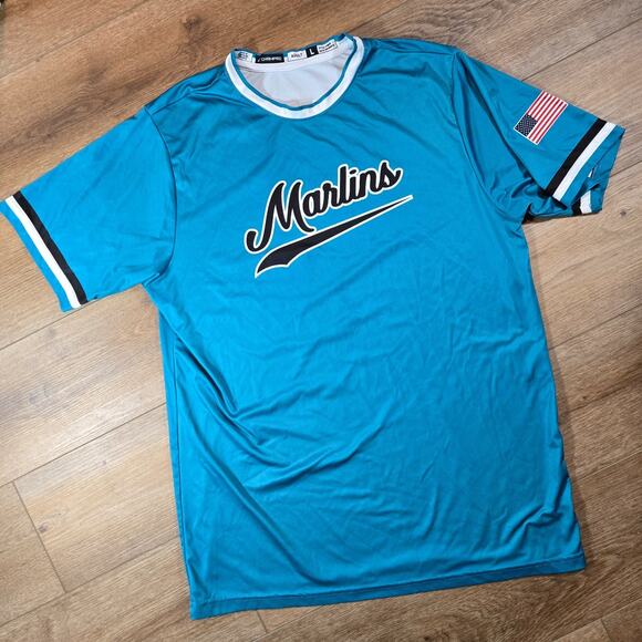 Majestic Other - Vintage Miami Florida Marlins #8 MLB Jersey T Shirt Men Large Champro Baseball